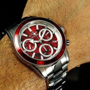 New Pro Diver Red Men's Swiss 41mm Watch